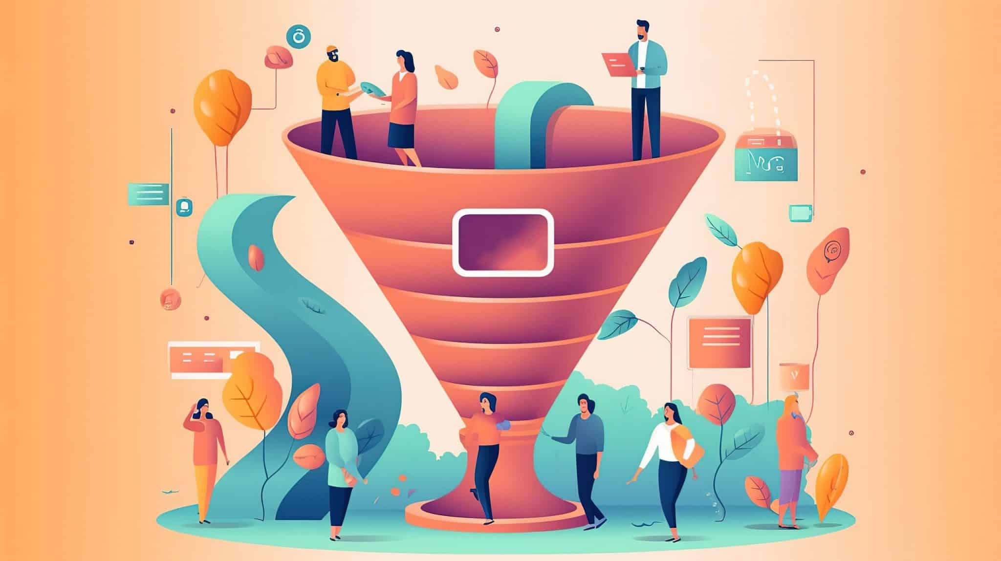 Customer journey concept. Customer behavior analysis, marketing strategy. Generative Ai